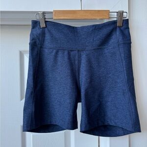 Blue mini workout exercise shorts